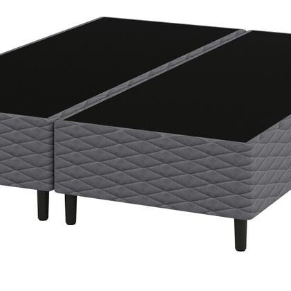 Imagem de Base Cama Box para Colchão Casal Queen 158x198cm Flávia Cinza Umaflex