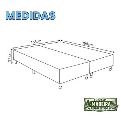 Imagem de Base Cama Box Para Colchão Queen 198x158 Bipartida