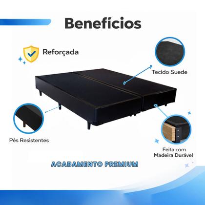 Imagem de Base Cama Box Para Colchão Queen 198x158 Bipartida