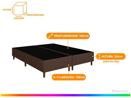 Imagem de Base Cama Box Queen Bipartido 26x158x198cm Resistence