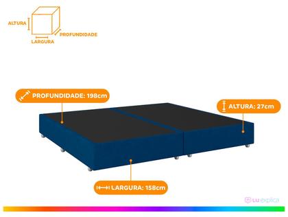 Imagem de Base Cama Box Queen Gazin 27x158x198cm Nevasca