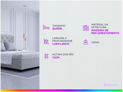 Imagem de Base Cama Box Queen Gazin 27x1,58X1,98cm Vip Topázio