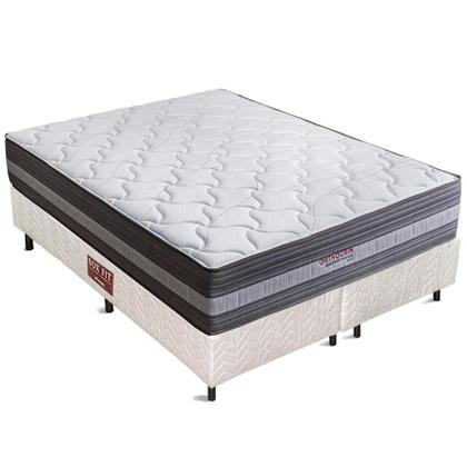 Imagem de Base Cama Box Queen Orthocrin Fit Bege Queen 158x198x24 Bipartido Alto Suporte