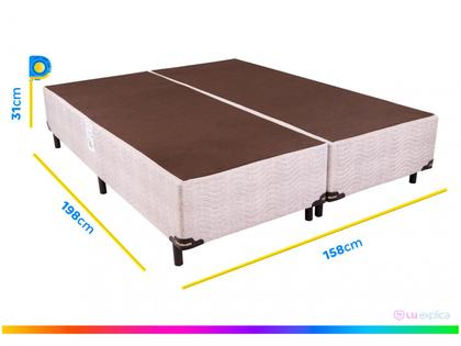 Imagem de Base Cama Box Queen Size Ortobom Bipartido 31x158x198cm Ortotech