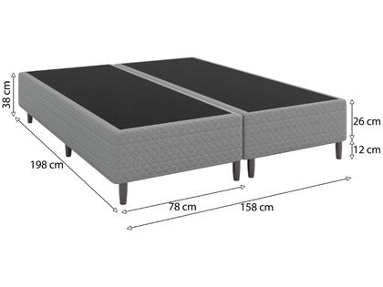 Imagem de Base Cama Box Queen Umaflex Bipartida 26x158x198cm Beta