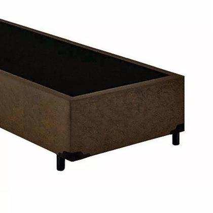 Imagem de Base Cama Box Solteiro 88x188x25 - Marrom Suede