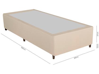 Imagem de Base Cama Box Solteiro 88x188x38cm Bege Suede Veludo Prince