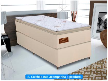 Imagem de Base Cama Box Solteiro 88x188x38cm Bege Suede Veludo Prince