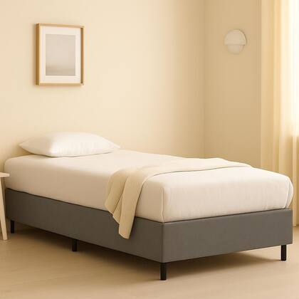 Imagem de Base Cama Box Solteiro Cinza Suede 88x188