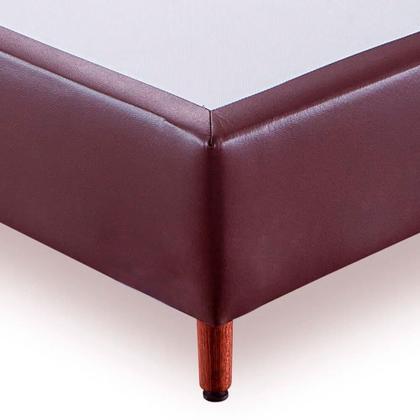 Imagem de Base Cama Box Solteiro material sintético Marrom Orthocrin Eco Pés de Madeira 88x188x24 Alto Suporte