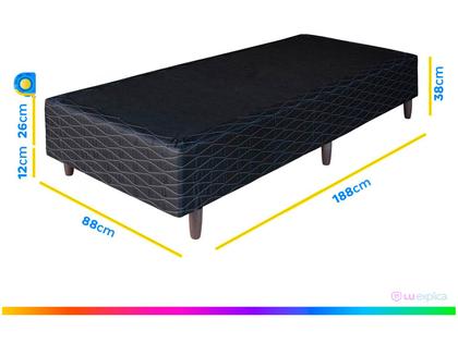 Imagem de Base Cama Box Solteiro Umaflex 88x38x188cm
