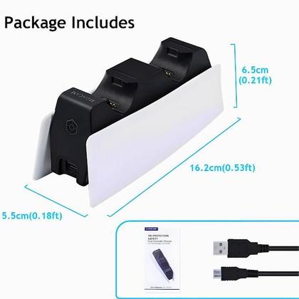 Imagem de Base Carregamento Controle Dualsense PS5 Dock Suporte Duplo