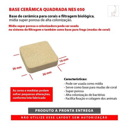 Imagem de Base Cerâmica Nes 050 Quadrada Furadinha - 36Mm X 36Mm 10Un