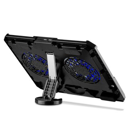 Imagem de Base com Cooler para Notebook Multi, até 17", com Base Giratória 360 e Ajuste de Altura, Preto - AC382