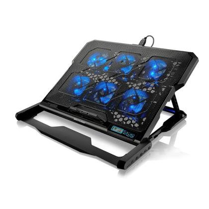 Imagem de Base com Cooler para Notebook Multi Hexa, com 6 Fans com Ajuste de Velocidade, Até 17", 2x USB, LED, Preto - AC282