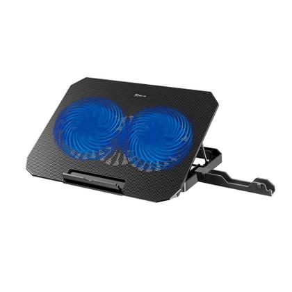 Imagem de Base com Cooler para Notebook Xtrike Me, com 2 Fans, até 17", 2x USB, com Apoio para Celular, LED, Preto - FN-818