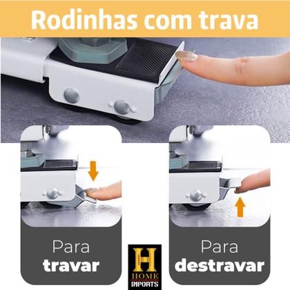 Imagem de Base Com Rodinha Ajustáveis Suporte Para Geladeira Móveis Maquina De Lavar Fogão