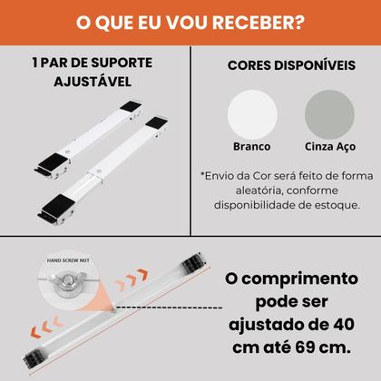 Imagem de Base Com Rodinhas Ajustável Base Máquina Lavar Móveis, Fogão, Geladeira