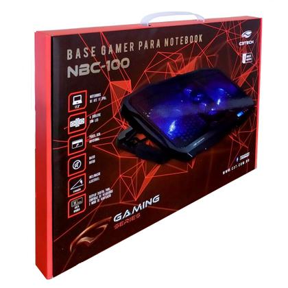 Imagem de Base Cooler Com LCD e Ajuste de Velocidade Suporte Para Notebook 17,3 Gamer Led 4 Coolers