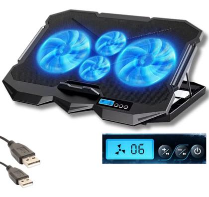Imagem de Base Cooler Notebook Gamer Até 19” Com 4 Fans Suporte Regulável Silencioso 2 USB
