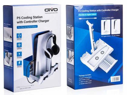 Imagem de Base Cooler Suporte Compatível com Playstation 5 Refrigeração e Porta Jogos - Oivo