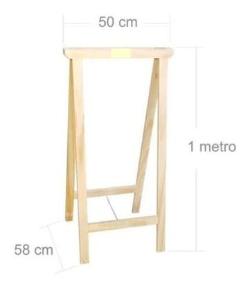 Imagem de Base de Apoio Par de cavalete Pinus Cor natural C/ Estrado Pinus