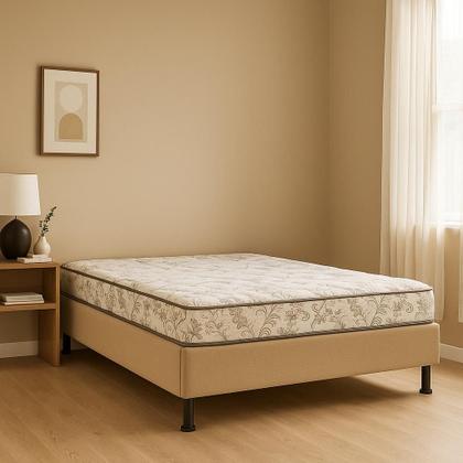 Imagem de Base de Cama Box Casal 138x188 Bege Suede