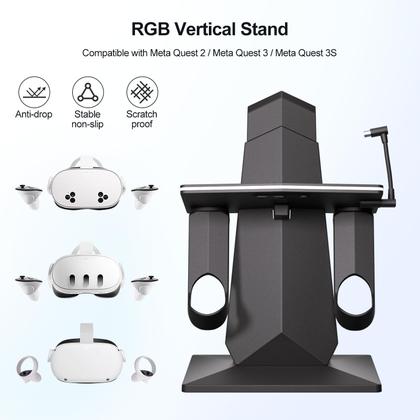 Imagem de Base de Carregamento ODGG para Meta Quest 2/3/3S VR com Luz RGB