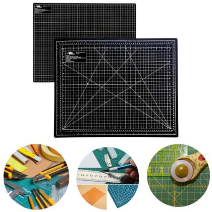 Imagem de Base de Corte A2 45x60 Dupla Face Kit Encadernação Gabarito Esquadros Scrapbook Réguas Cortador de Tecidos Dobradeira Agulhão