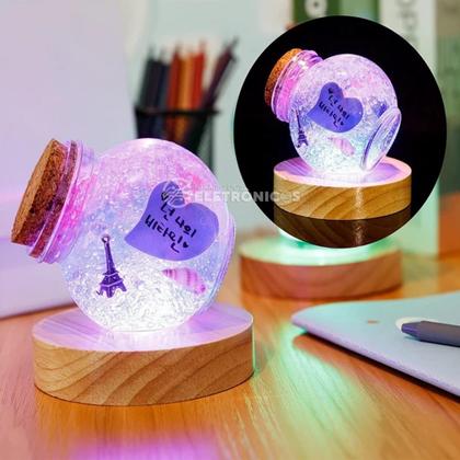 Imagem de Base De LED RGB Madeira Redonda Exposição Para Objetos Translúcidos 23220RGB