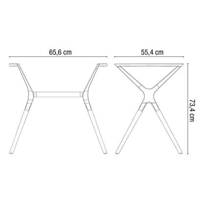 Imagem de Base de Mesa Baletto Para 04 Lugares Alumínio Titânio - 76038