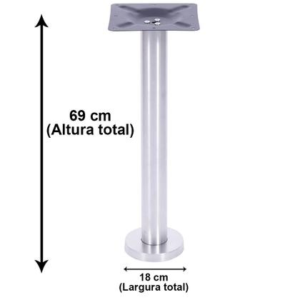 Imagem de Base de Mesa Beta Fixa em Inox 69 cm (Altura) com Disco Redondo