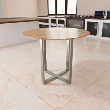 Imagem de Base De Mesa Bolton Para Tampos de Pedra Vidro Madeira Até 1M - Prata