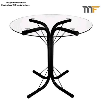 Imagem de Base De Mesa De Jantar Desmontável Mia 75 Altura Tampo Vidro Madeira Granito
