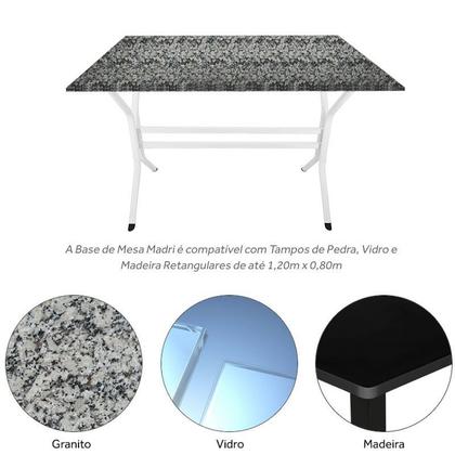 Imagem de Base de Mesa Retangular de Jantar Madri Tampos até 120X80cm