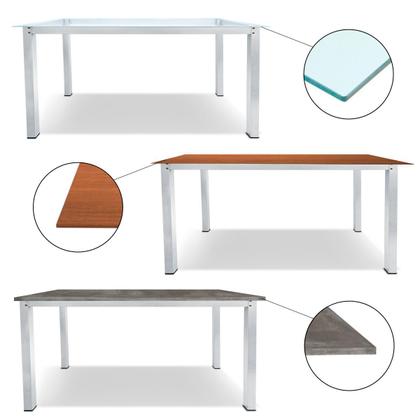 Imagem de Base De Mesa Retangular Olten Branco P/ Tampos de 2,00x0,80 Vidro Pedra e Madeira