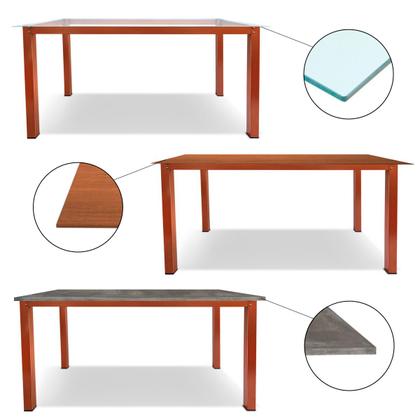 Imagem de Base De Mesa Retangular Olten Cobre P/ Tampos de 2,00x0,80 Vidro Pedra e Madeira