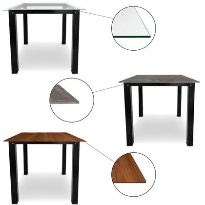 Imagem de Base De Mesa Retangular Olten Preto P/ Tampos de 0,80m Vidro Pedra e Madeira