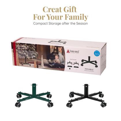Imagem de Base de suporte de árvore de Natal com rodas para árvore de 6 pés