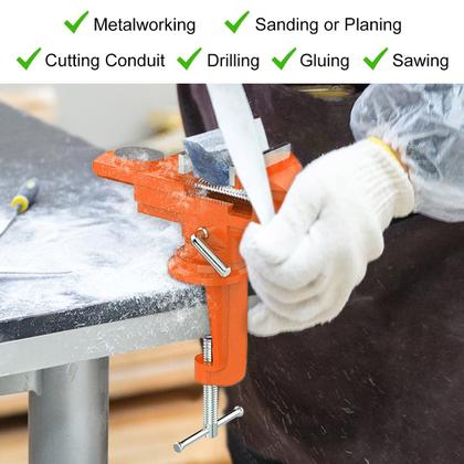 Imagem de Base giratória universal Table Vise Housolution de 3 polegadas e 360 laranja