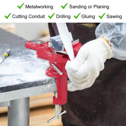 Imagem de Base giratória universal Table Vise Housolution de 3 polegadas e 360 vermelha
