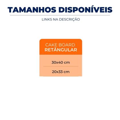 Imagem de Base Laminada Branca Para Bolo Retangular 30x40 50 Unidades
