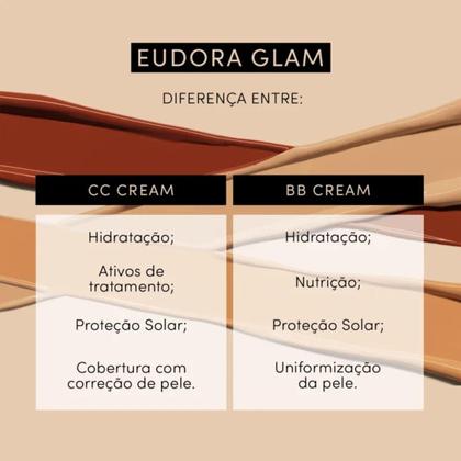 Imagem de Base Líquida Cc Cream Eudora Glam Second Skin Cor 35 30Ml