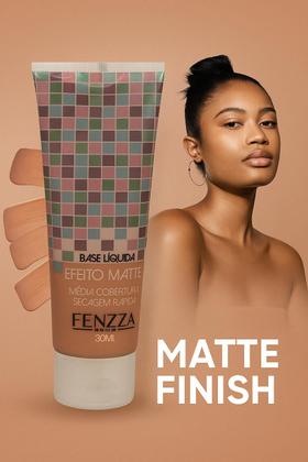 Imagem de Base Liquida Efeito Matte Fenzza Secagem Rápida e Cobertura Média