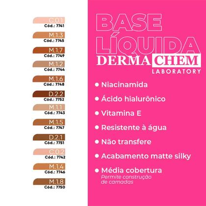 Imagem de Base Líquida Facial Dermachem Niacinamida Vit E 30g