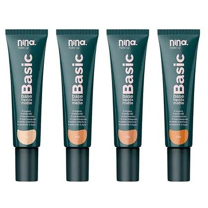 Imagem de Base Líquida Matte Basic - Nina Makeup - Cobertura Uniforme e Duradoura