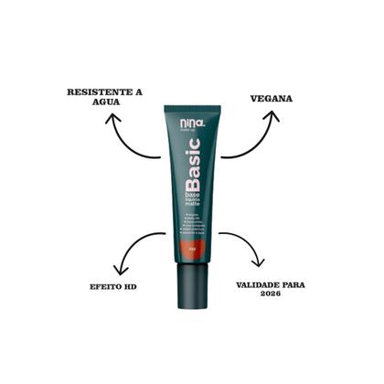 Imagem de Base Liquida Matte Basic  Nina Makeup