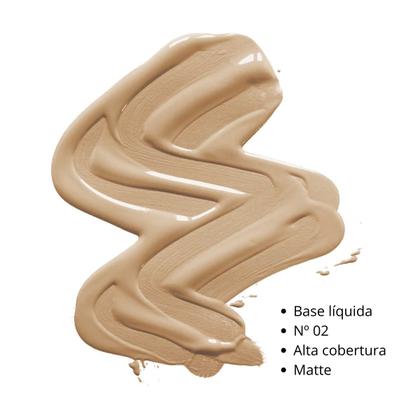 Imagem de Base Líquida Matte Nº 02 Alta Cobertura 30ml Basic Safira