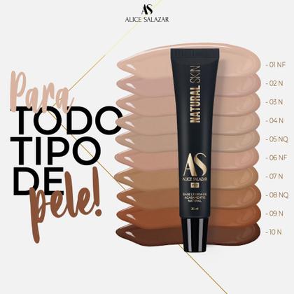 Imagem de Base Maquiagem Média Cobertura Alice Salazar Skin Natural 30ml Efeito Blurring