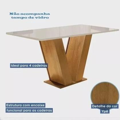 Imagem de Base Mesa Classic Ypê Sem Vidro 100% Mdf Cel Móveis